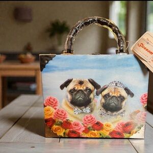 NWT Pugs Cigar Box Purse